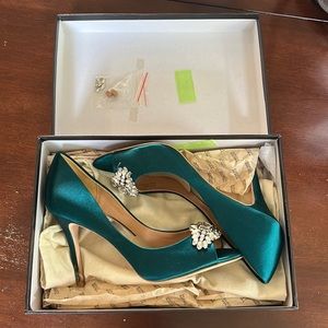 Used Badgley Mischka Lavender II Size 8 Open Toe Heels